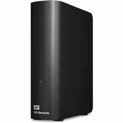 Front. Western Digital - WD Elements WDBWLG0260HBK-NESN 26 TB Desktop Hard Drive - External - Black - USB 3.2 (Gen 1) Micro-B - Black.