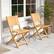 Angle. Costway - 2 PCS Folding Patio Chairs with Inclined Backrest Teak Wood Outdoor Dining Chairs - Natural.
