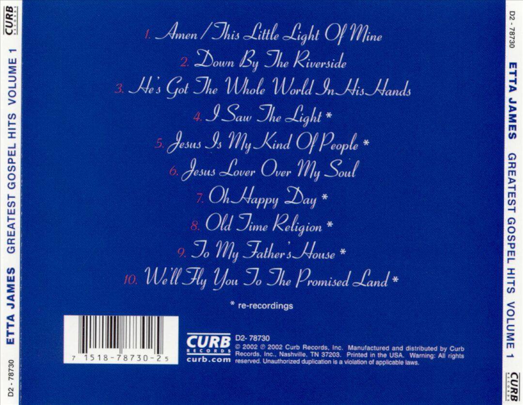 Back. Greatest Gospel Hits, Vol. 1 [CD].