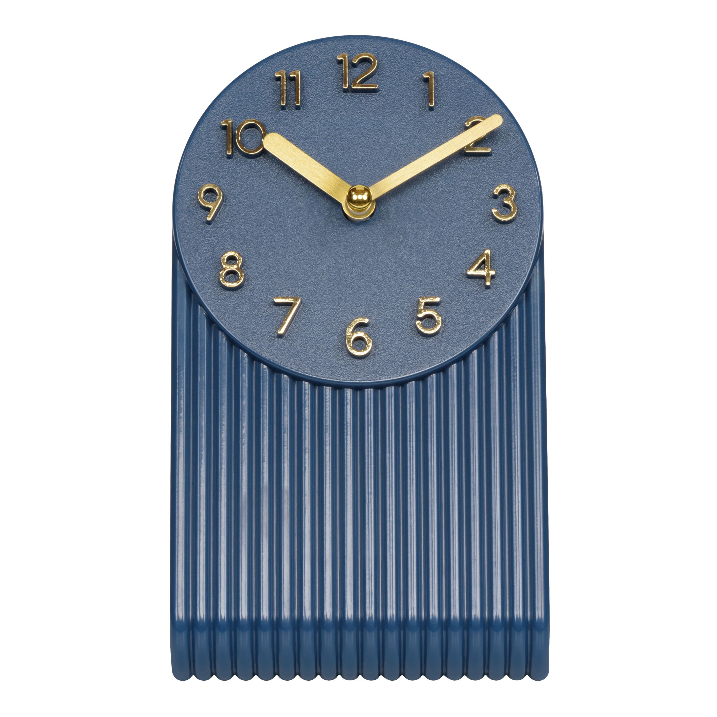 La Crosse Clock Co. - Grooves Quartz Analog Table Clock, Navy - Blue