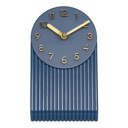 La Crosse Clock Co. - Grooves Quartz Analog Table Clock, Navy - Blue