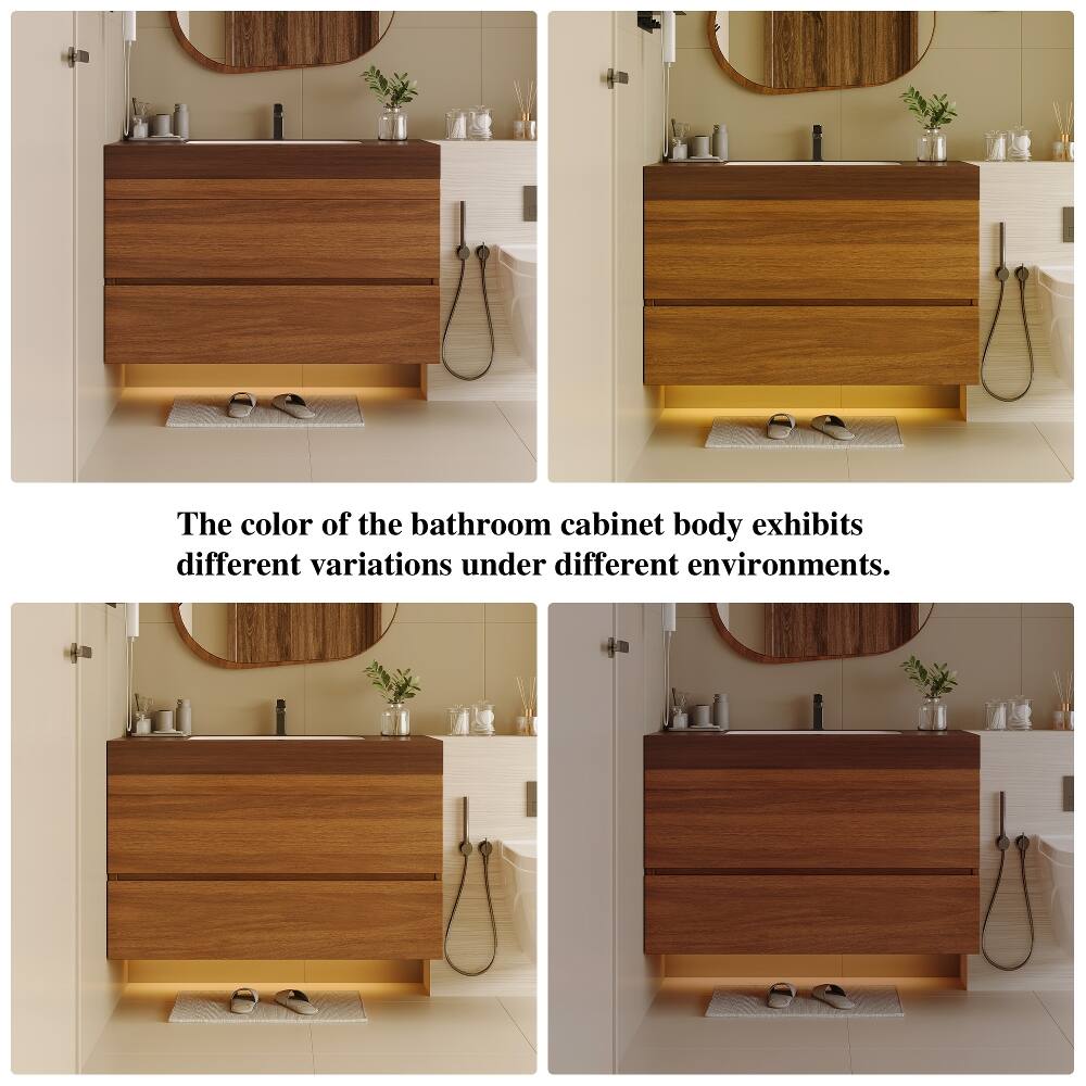 The color of the bathroom cabinet body exhibits different variations under different environments.