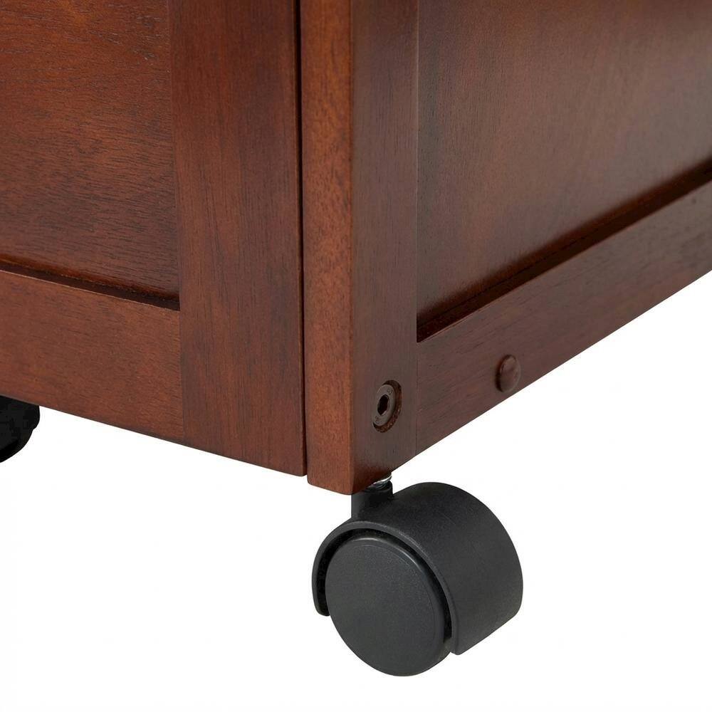Alt View 1. BisonOffice - Walnut Work Cart with Keyboard Shelf and Transitional Style - Walnut.