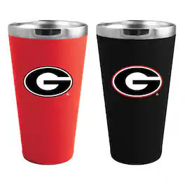 The Memory Company - Georgia Bulldogs Team Color 2-Pack 16oz. Pint Glass Set - Multicolor