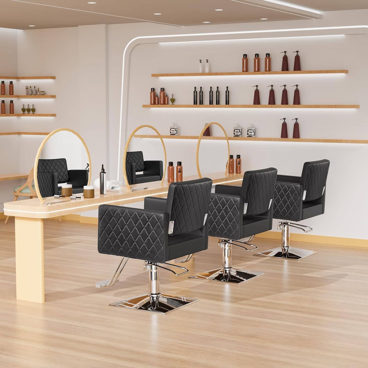 Back. Winado - All Purpose Hydraulic Barber Chair Hair Styling Chair 360° Swivel Beauty Spa Equipment with Hydraulic Pump and Footrest - Black.