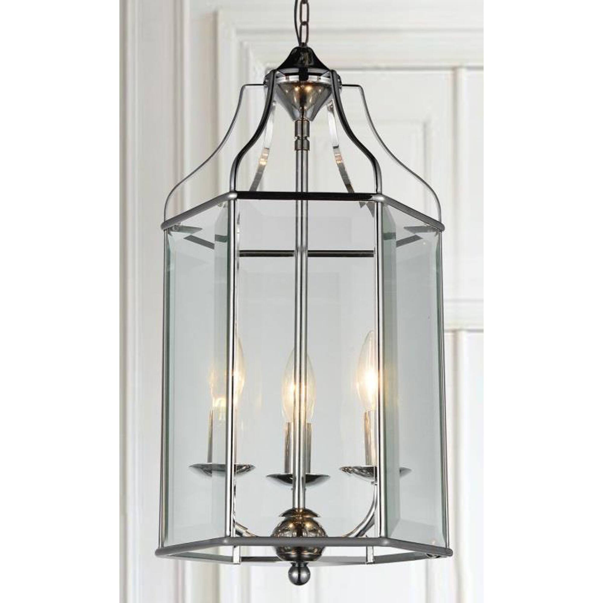 Back. CWI Lighting - Maury 3 Light Up Chandelier With Chrome Finish - Chrome.