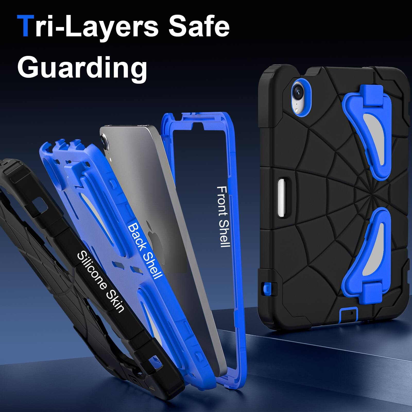 Tri-Layers Safe Guarding

Back Silicone Shell Skin
Front Shell