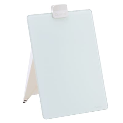 Quartet - Glass Dry-Erase Desktop Easel, Surface, Frameless, 9"W x 11"H - White
