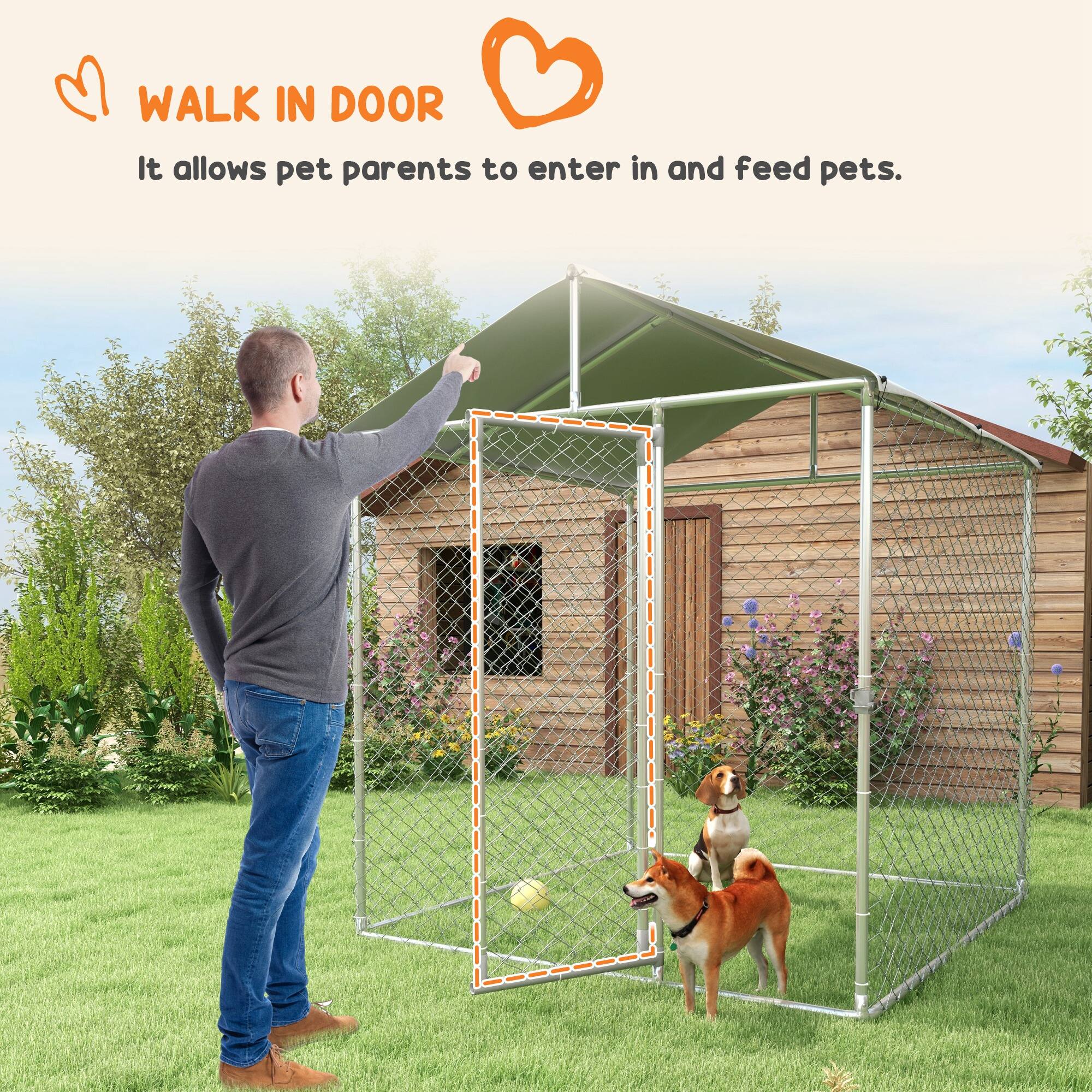 WALK IN DOOR  
It allows pet parents to enter in and feed pets.