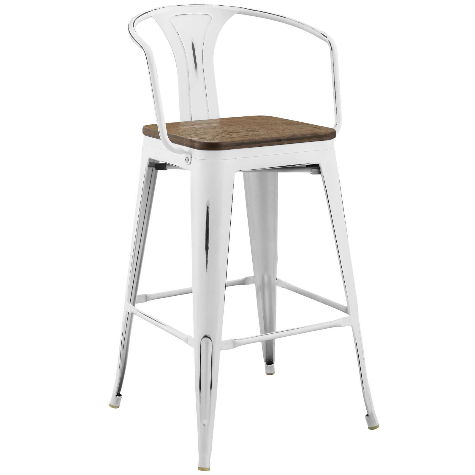Angle. Modway - Promenade Bar Stool by Modway - White.