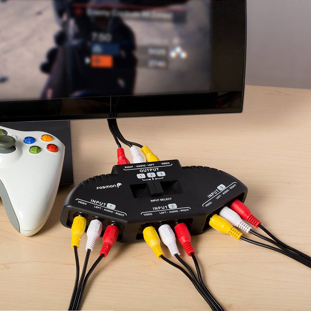 LEFT VIDEO RIGHT OUTPUT 2  
Fosmon INPUT SELECT VIDEO INPUT 1 2  
LEFT INPUT AUDIO AUDIO-RIGHT  
THOIA RIGHT LEFT VIDEO 3  
RIGHT INPUT LEFT-AUTO-RIGHT  
LEFT AUTO VIDEO