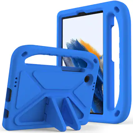 Front. Dteck - For Samsung Galaxy Tab A11 2025/A9 2023 8.7-inch Rugged Case Kids Friendly EVA Handle Grip Kickstand Shockproof Cover - Blue.