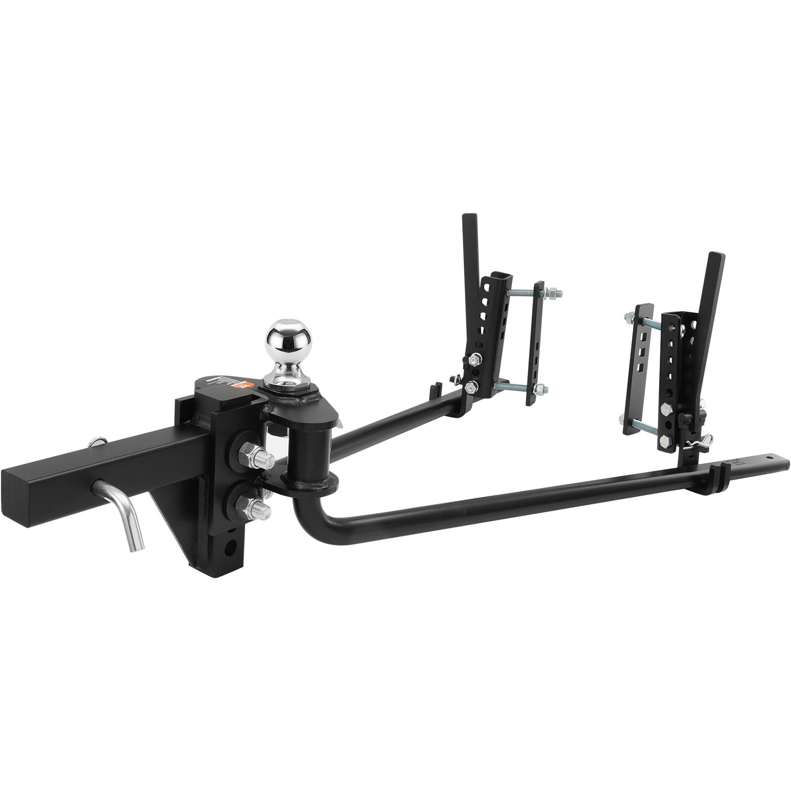 Front. VEVOR - Weight Distribution Hitch,1,500 lbs Weight Distributing Hitches Kit with Sway Control for Trailer,2-In Solid Steel Shank - Black.