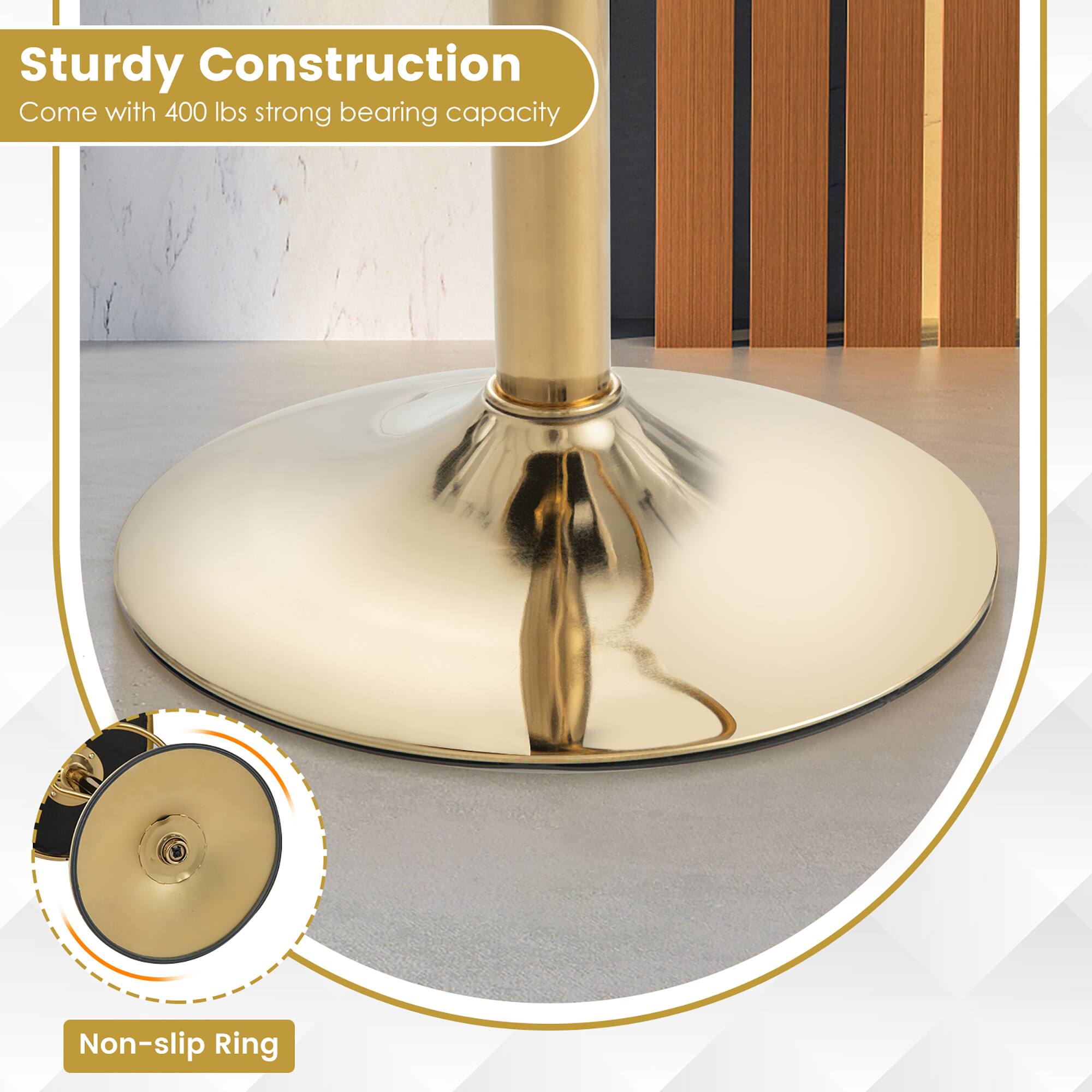 Sturdy Construction, Come with 400 lbs strong bearing capacity, Non-slip Ring