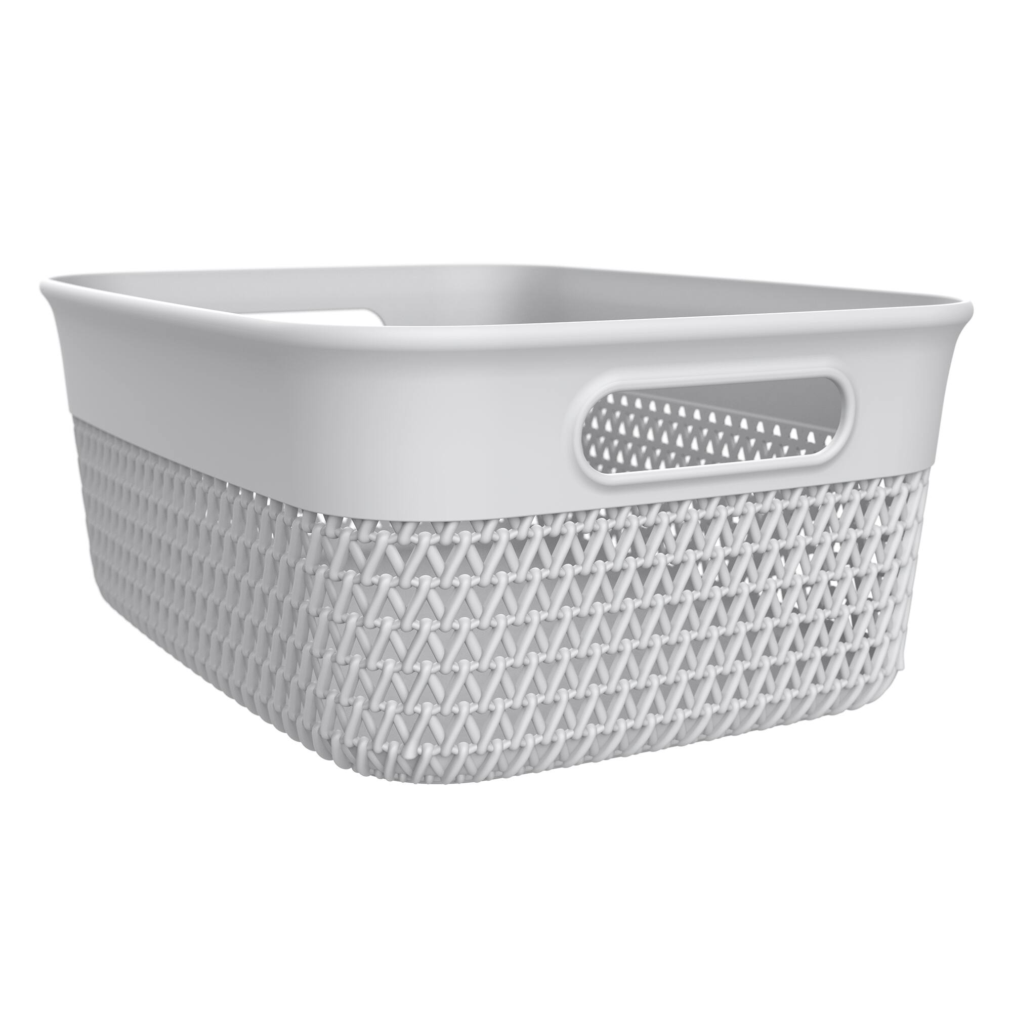 Alt View 7. Life Story - Life Story 10 Qt Decorative Storage Basket, Medium Plastic Home Organizer, White - White.