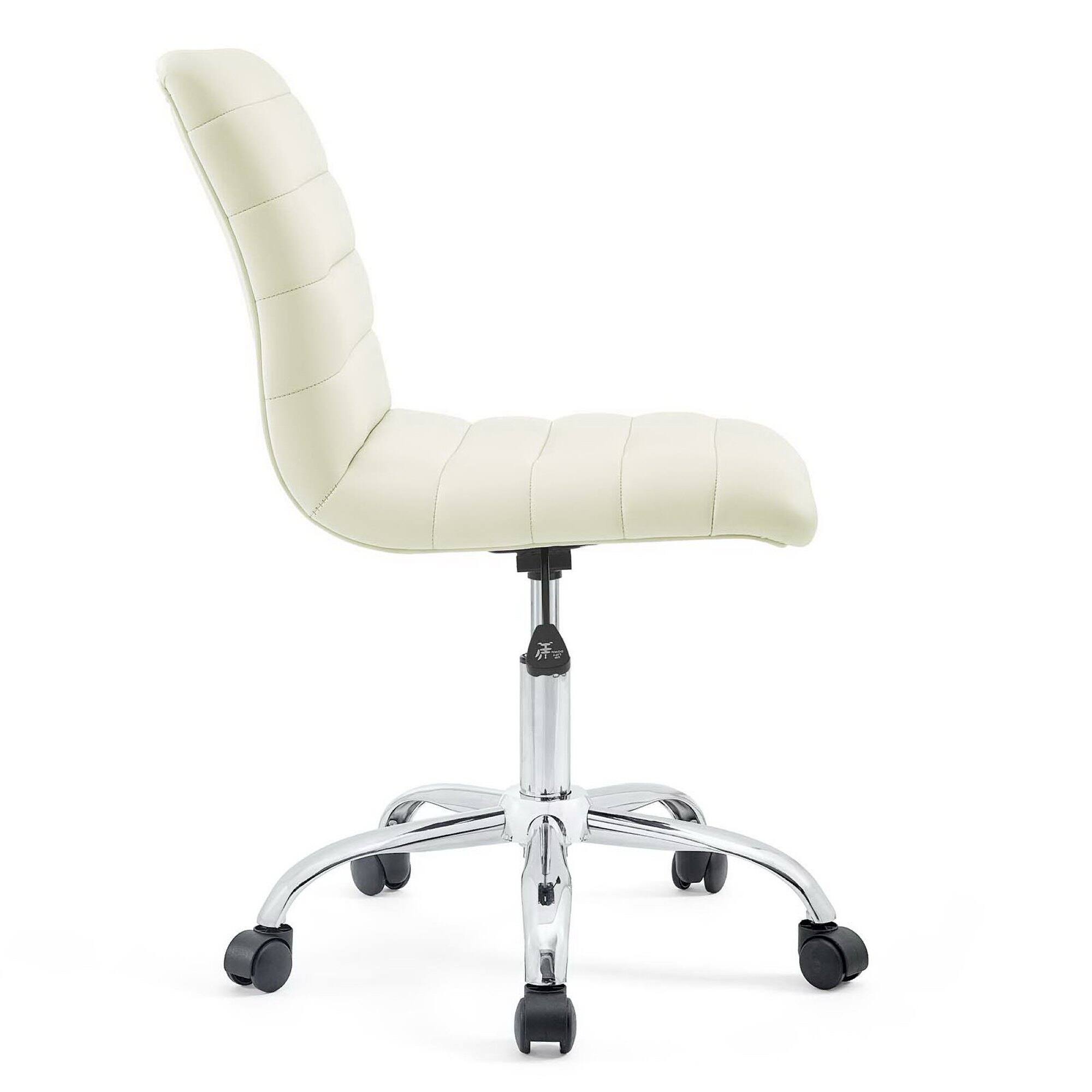 Angle. Modway - Ripple Armless Mid Back Vinyl Office Chair by Modway - White.