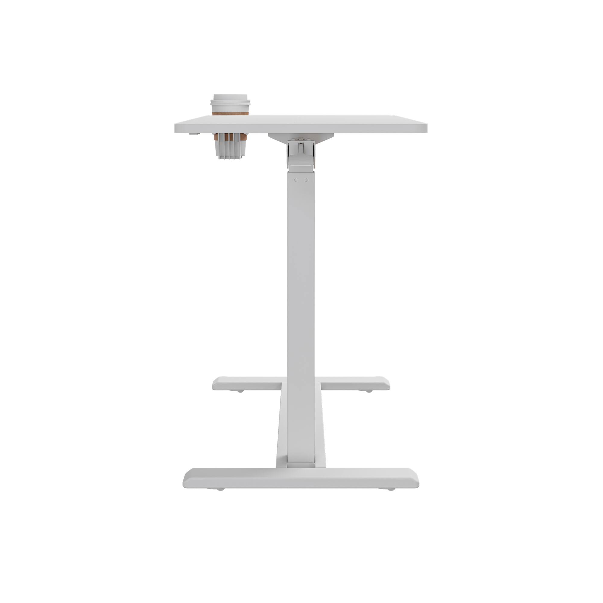 Left. FlexiSpot - H7 Mobile Workstation and Overbed Table with Gas Lift - 32x18 - White.