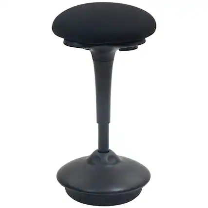 Front. Homcom - Wobble Chair, Adjustable Active Ergonomic Stool Chair, with Rocking Motion - Black.