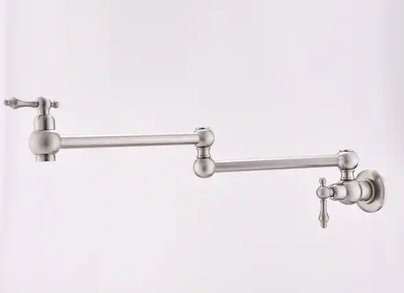 Front. Siljoy - Pot Filler Faucet Wall Mount - Brushed Nickel.