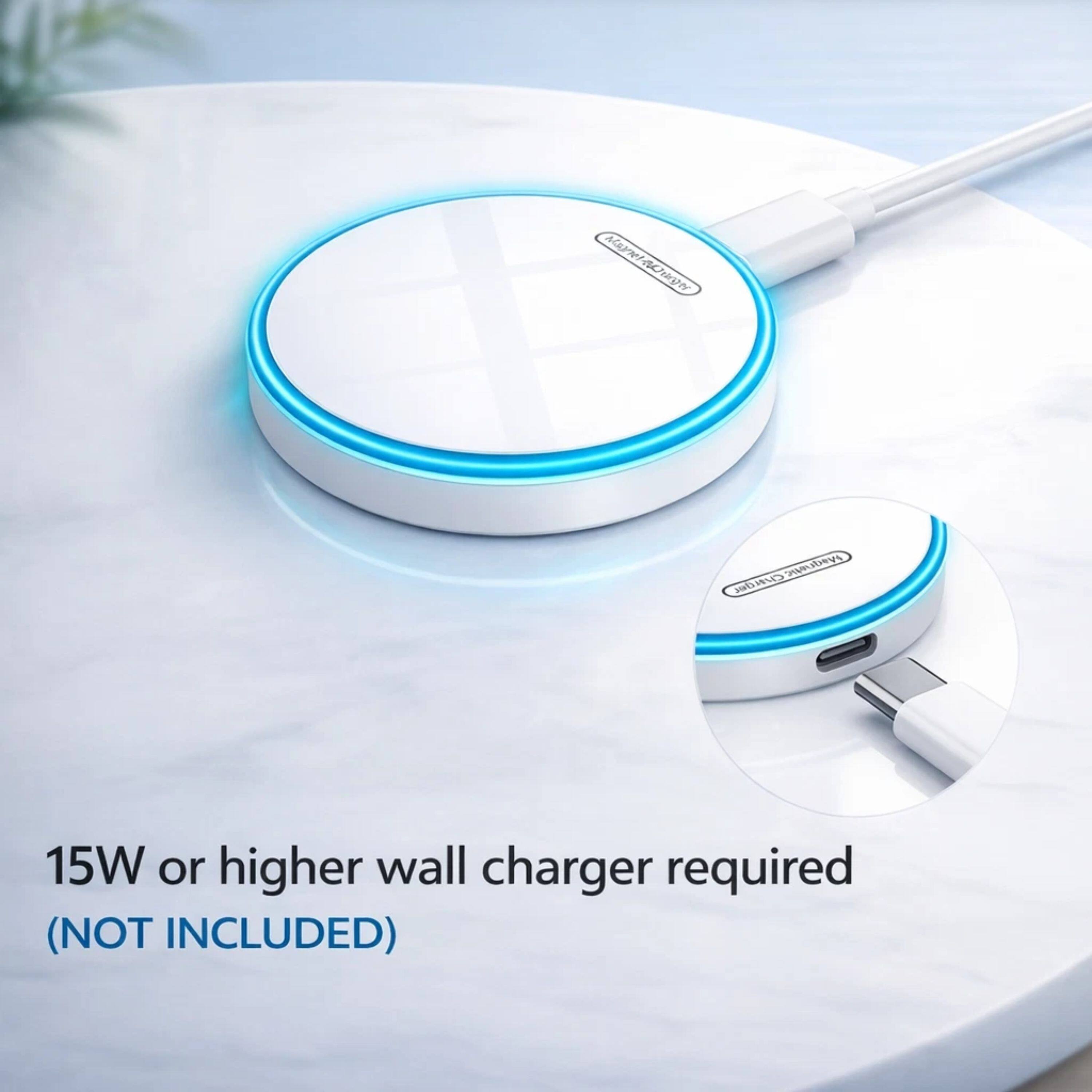 15W or higher wall charger required (NOT INCLUDED)