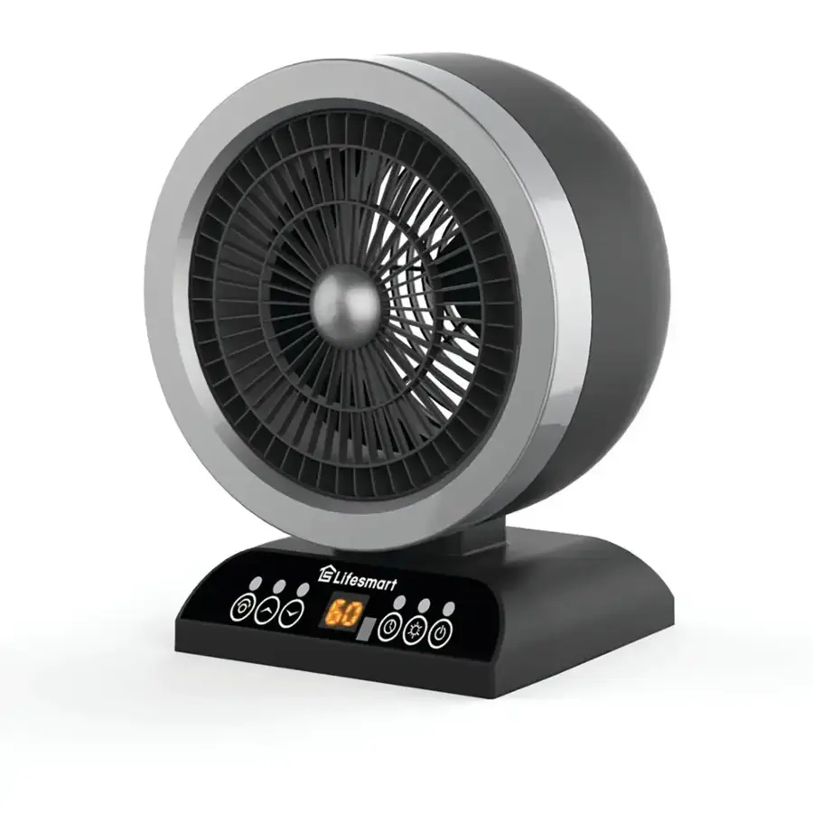 Alt View 19. Lifesmart - 2 in 1 Digital Fan Heater with Oscillation - Black.