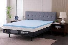 Renanim - Cooling Gel Memory Foam Mattress Topper Twin XL 3 inch – Cooling, Ventilated, Pressure-Relieving Firm Bed Topper - Blue