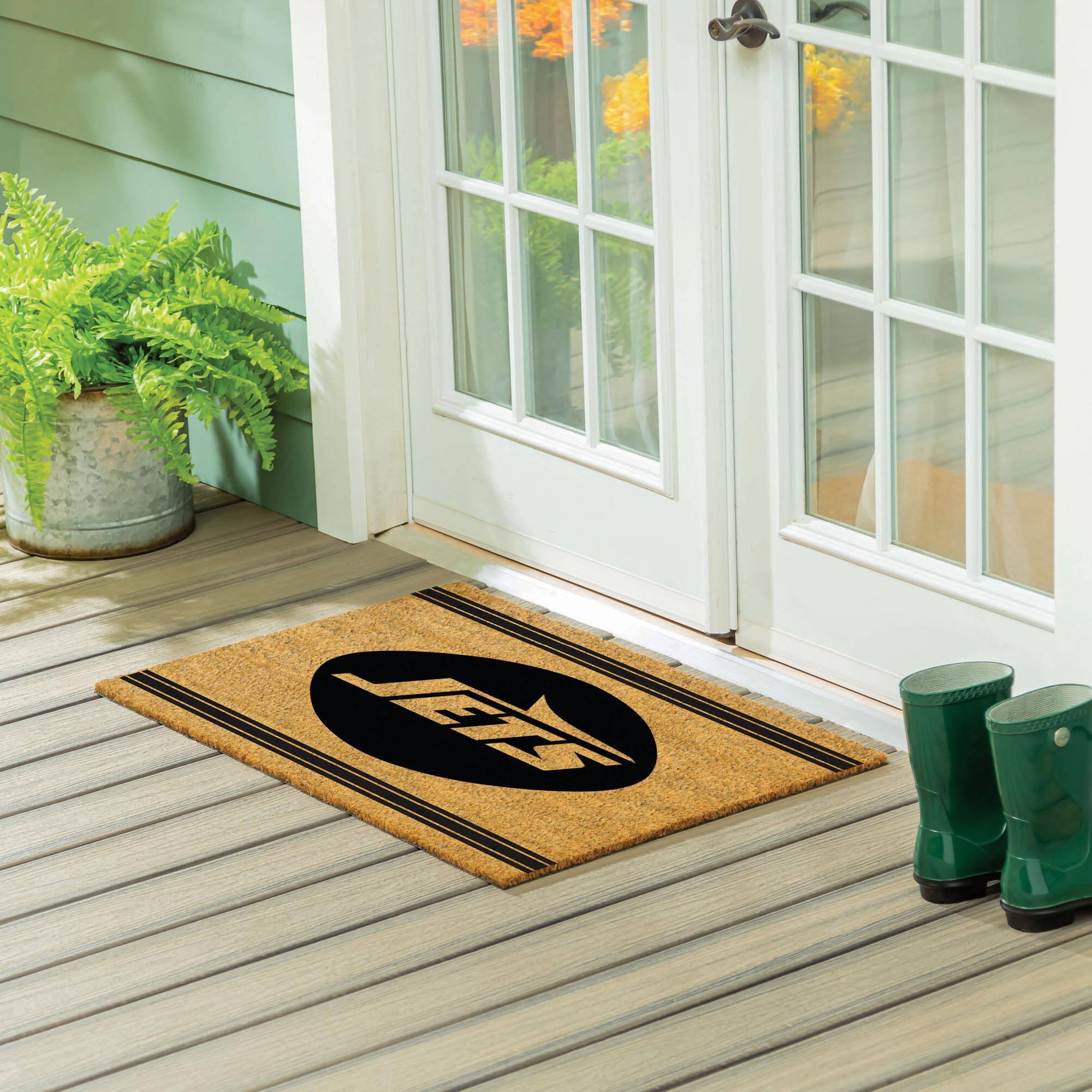 Alt View 1. Evergreen Enterprises - 24" x 36" Outdoor Monochrome Team Logo Coir Mat - Brown.