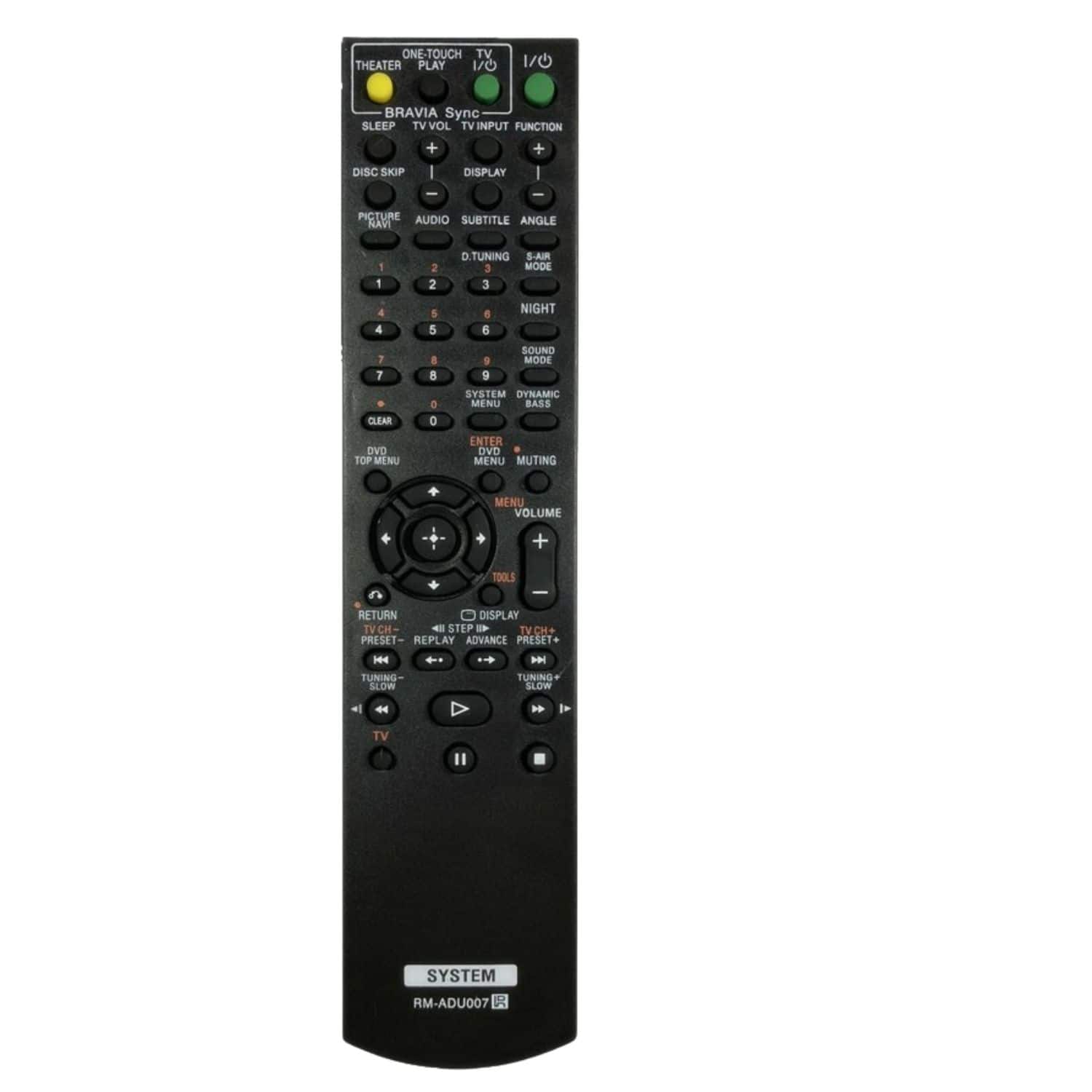 Home Collection - Remote RM-ADU007 for Sony DVD Home Theater System DAV-DZ630 / HCD-HDX665