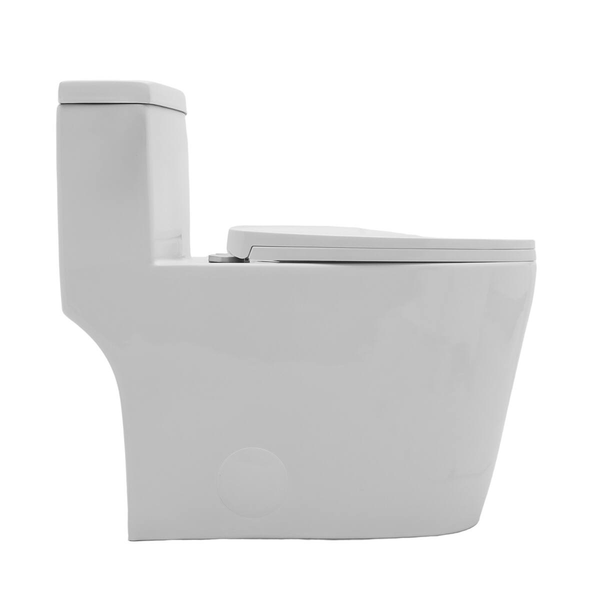 Alt View 9. Loheer - Loheer One Piece Ceramic Toilet, Dual Flush, Elongated Bowl, Twelve Inch Rough In - White.