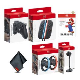 Nintendo - Switch 2 Pro Controller, Joy-Con 2 (L)/(R), Joy-Con 2 Wheel (set of 2), Switch 2 Camera, and More Bundle - Black
