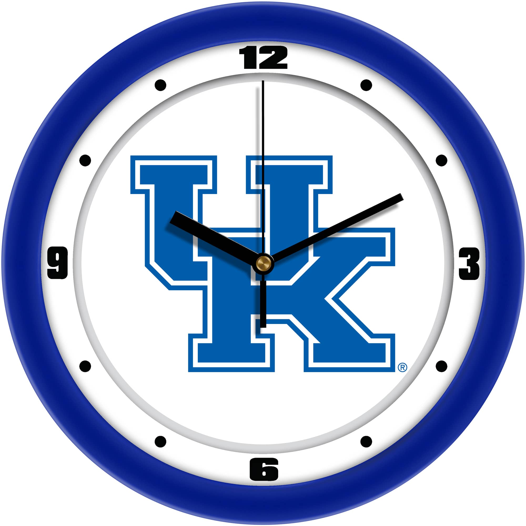 MpDirect - Kentucky Wildcats 11.5'' Suntime Premium Glass Face Traditional Logo Wall Clock - Multicolor