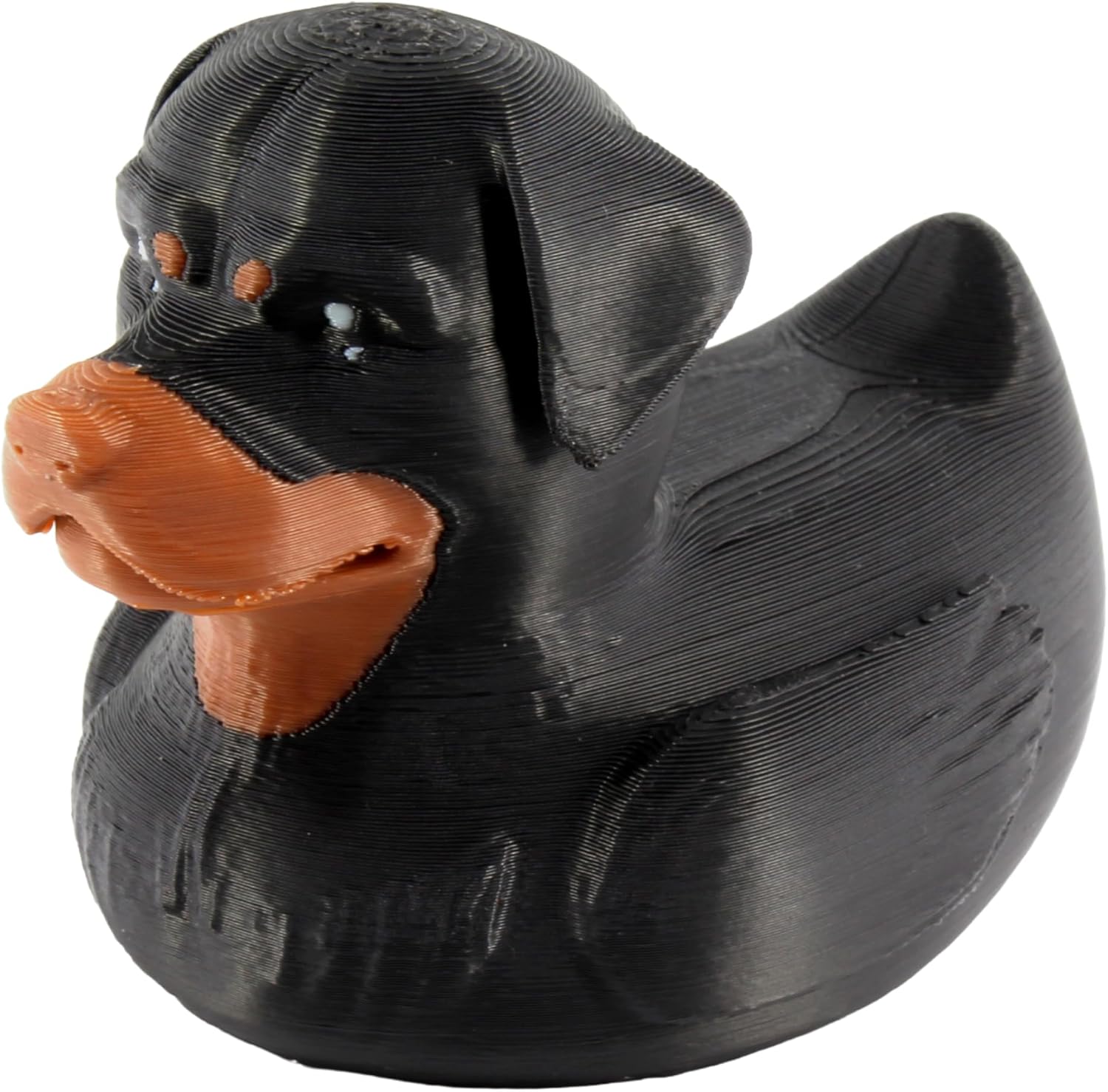 Front. JuzToys - Rottweiler Duck Figurine, 4x4 Ducking, Fun Car Dashboard Accessory, Unique Dog Figure Gifts, Ducks for Cars by PowerTRC - Black.