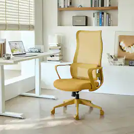 Anysun - Ergonomic Colorful High Back Mesh Computer Chair with Adjustable Lumbar Support, Molded Foam Seat, 350 lbs Capacity - Yellow