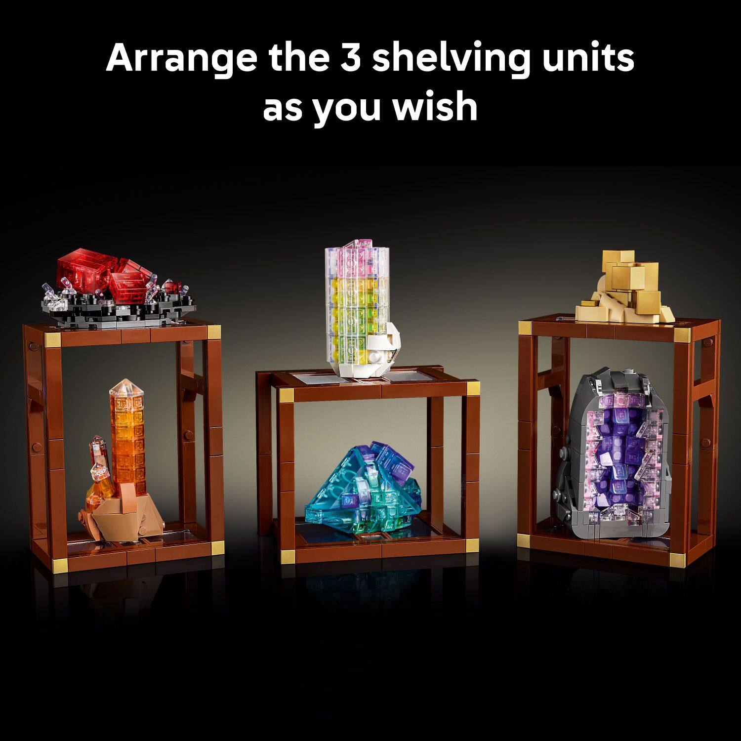 Arrange the 3 shelving units as you wish