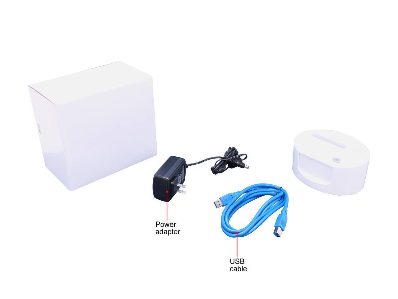 Power adapter  
USB cable