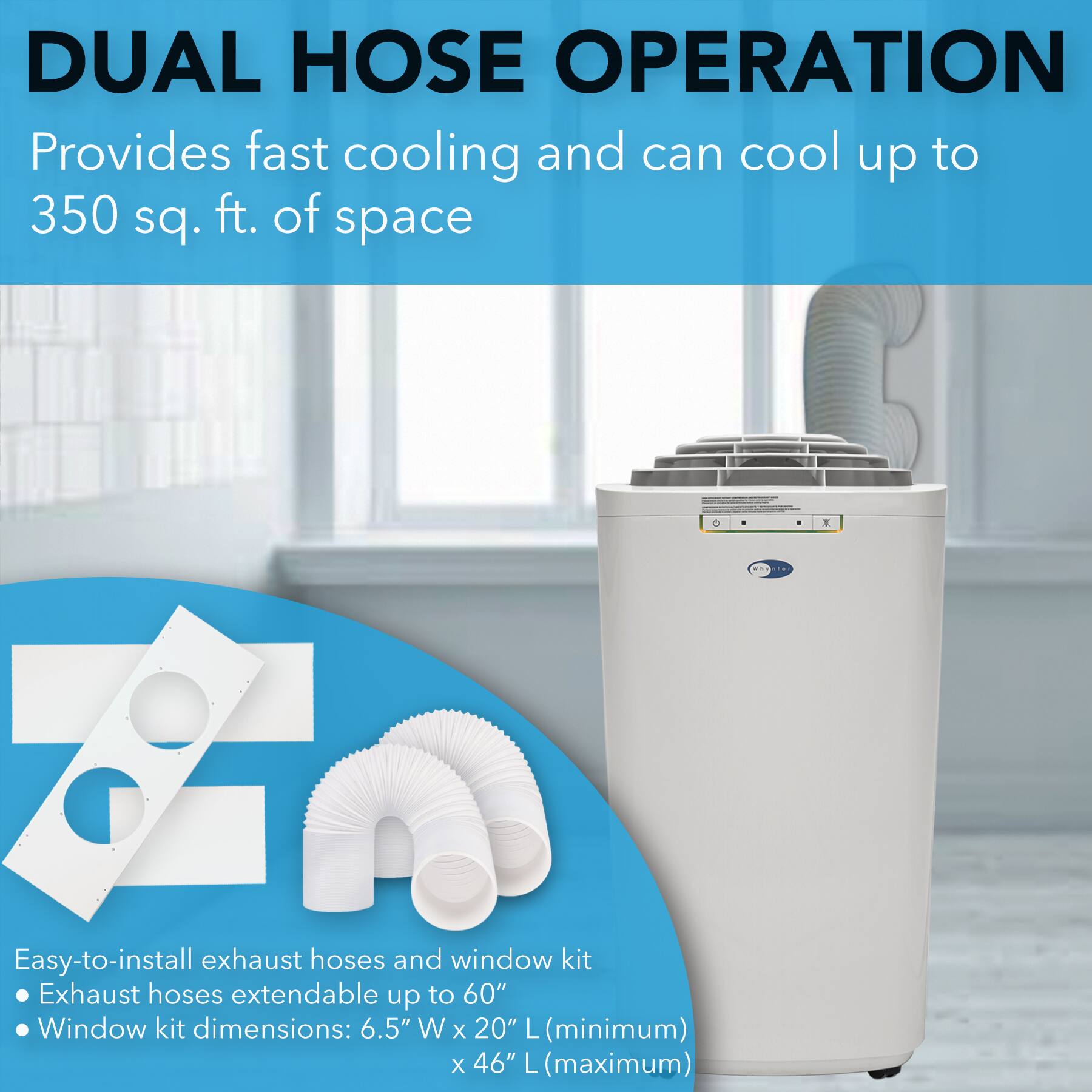 Angle. Whynter - 350 Sq. Ft. Portable Air Conditioner - White.