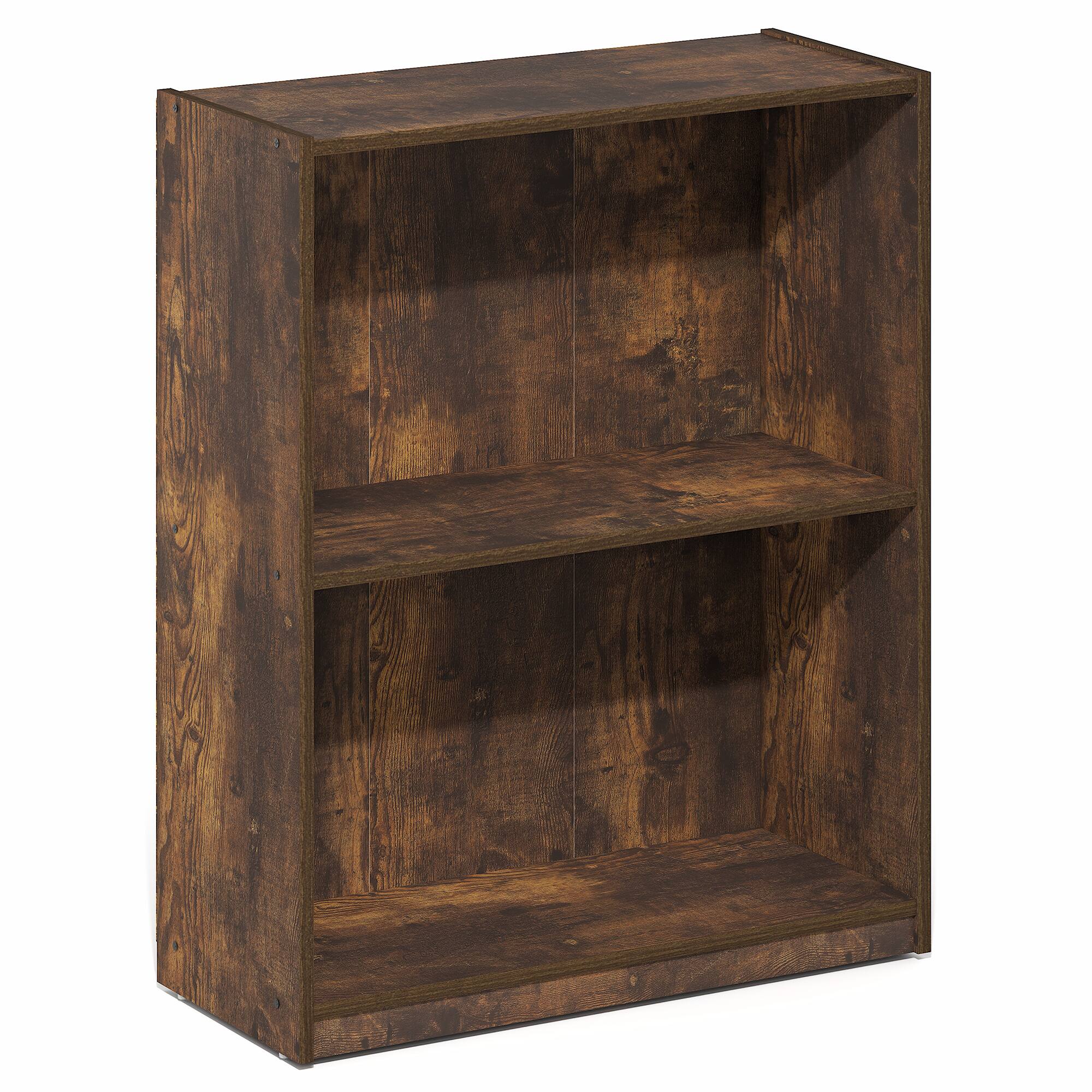 Alt View 5. Furinno - GRUEN Book Shelf, 2-Tier Small Bookshelf, Bookcase with Open Shelf, 8.3 x 21.8 x 27 - Amber Pine.