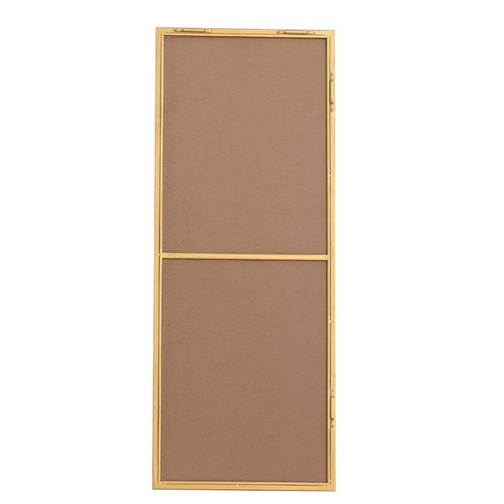 Angle. Elegant Decor - Metal frame rectangle mirror 14 inch in Brass - Brass.