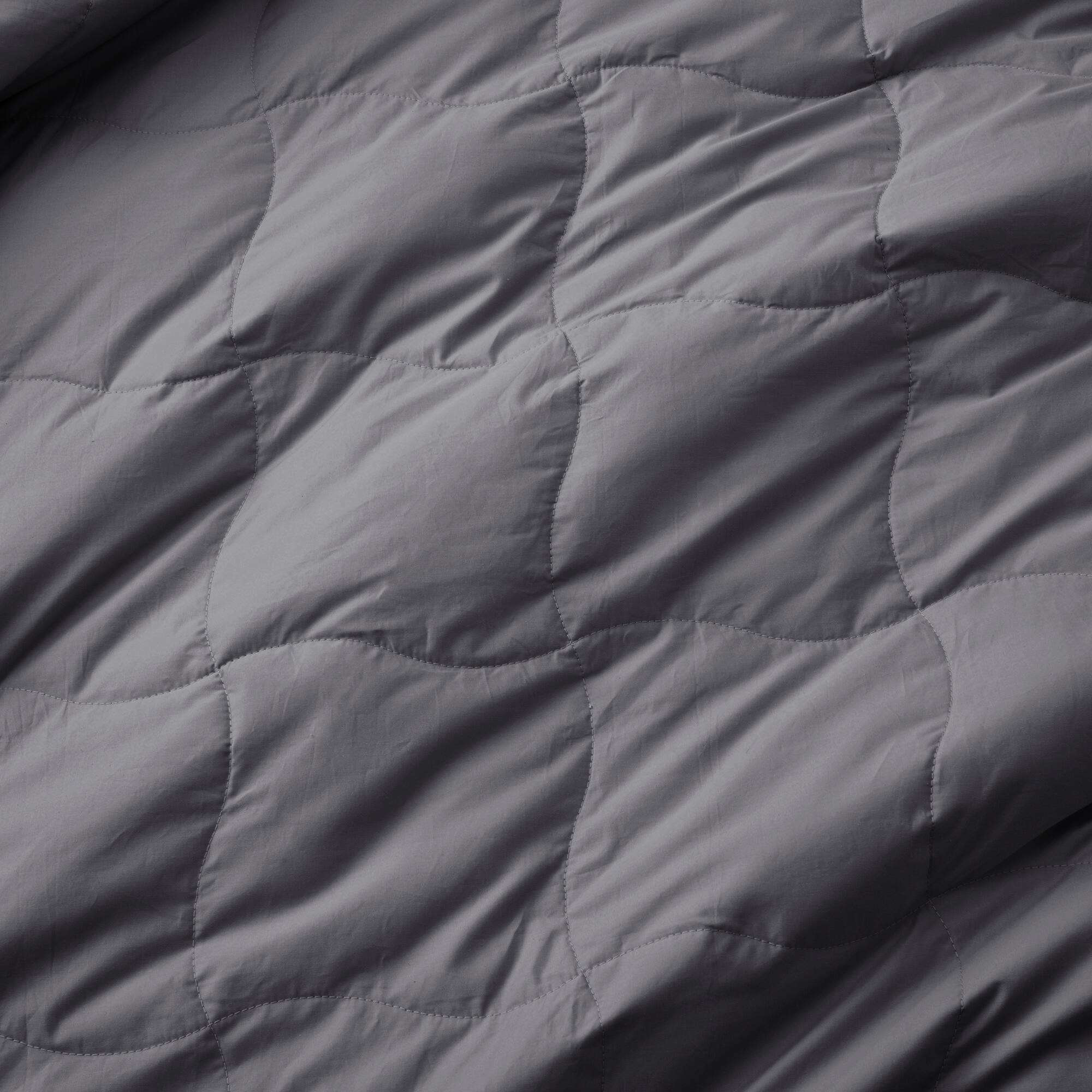 Back. Peace Nest - Peace Nest Ultra-Lightweight Down Blanket with Satin Trim, Dark Gray, 90x108 inches - Dark Gray.