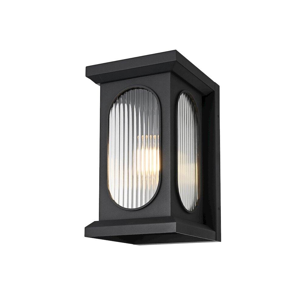 Left. Elegant Lighting - Sevyn 9 Inch Outdoor Wall Sconce In Black - Black.