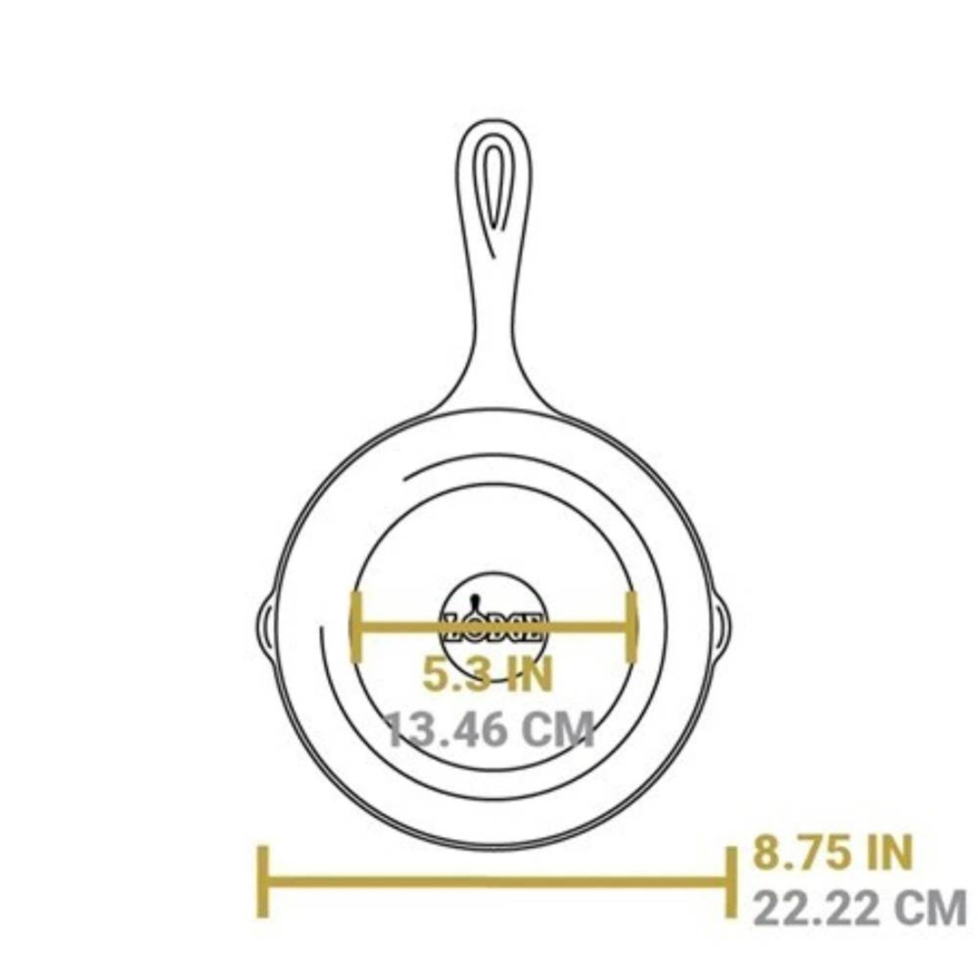 LODGE 5.3 IN 13.46 CM 8.75 IN 22.22 CM