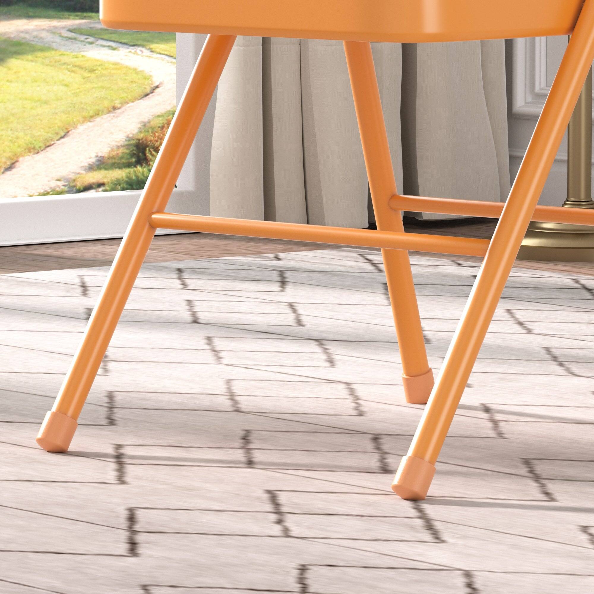 Left. Vecelo - Padded Folding Chairs 4 Pack, Steel Folding Chairs with Soft Cushion Seat for Events and Home Use - Orange.