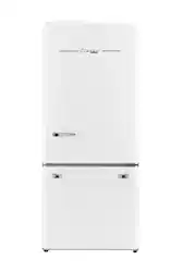 Unique Appliances - Classic Retro 30 in 17.7 cu. ft. Frost Free Retro Bottom Freezer Refrigerator - Marshmallow White - Front_Zoom