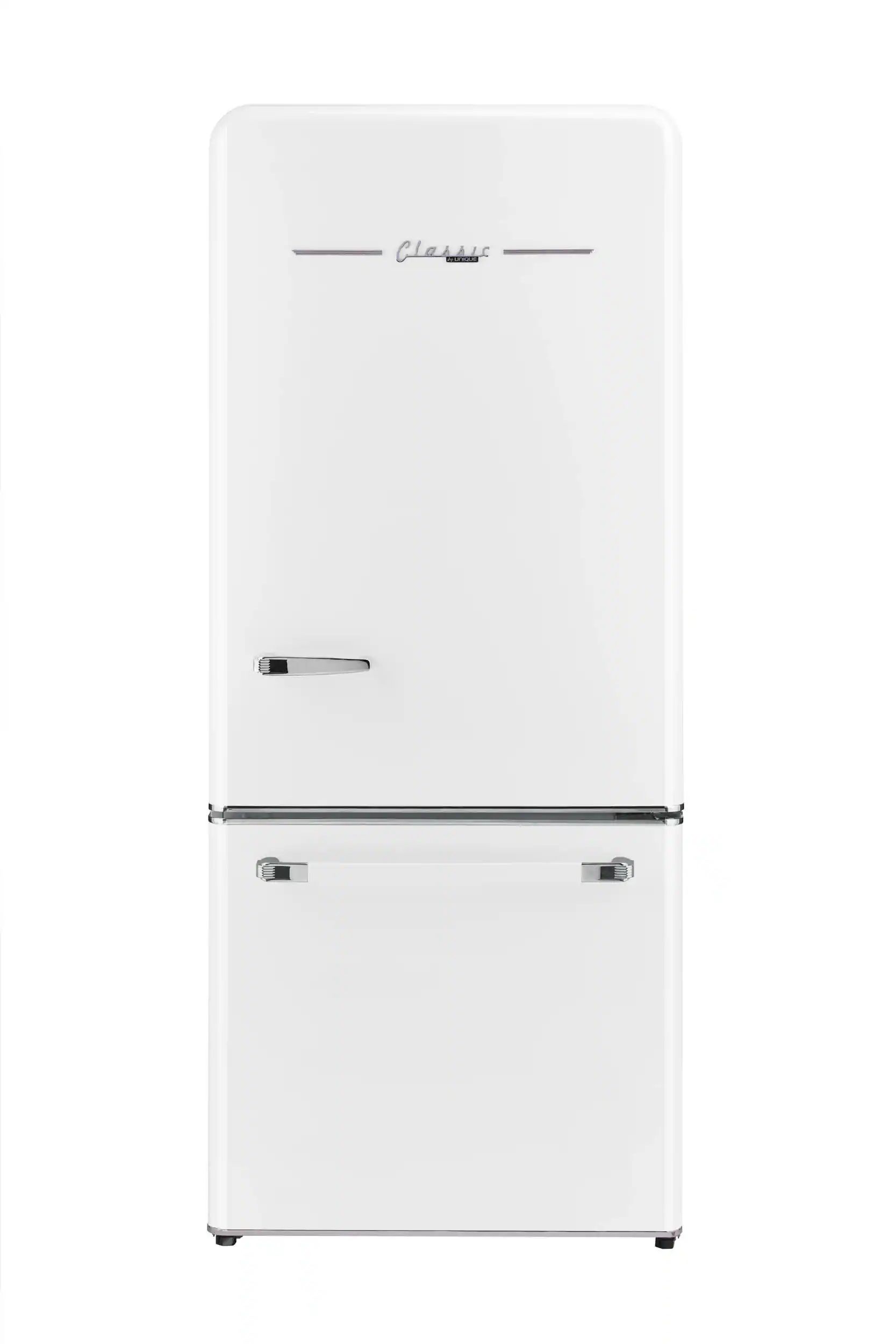 Unique Appliances - Classic Retro 30 in 17.7 cu. ft. Frost Free Retro Bottom Freezer Refrigerator - Marshmallow White