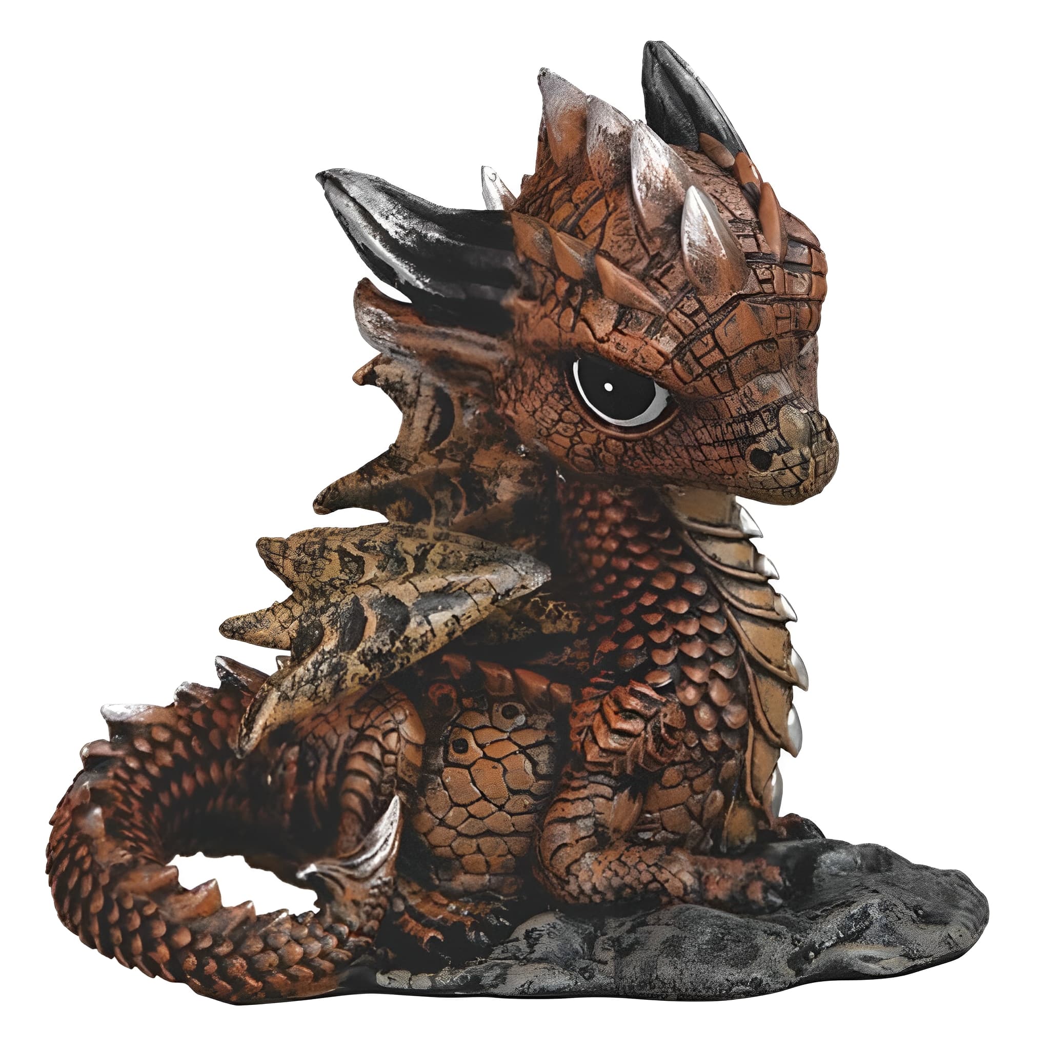 FC Design - 4"H Dragon Sitting Figurine Statue Computer Desk Tabletop Medieval Gaming Home Decor Gift - Multi-Color