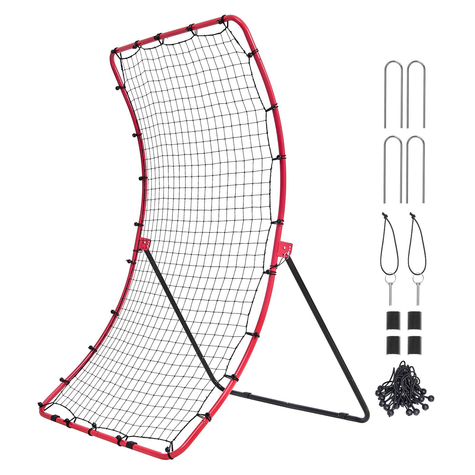 Alt View 5. VEVOR - Baseball And Softball Rebounder Net, 4 x 5.5 ft PitchBack Baseball Pitching Nest, Pitch Return Trainer Rebound Net - Red.