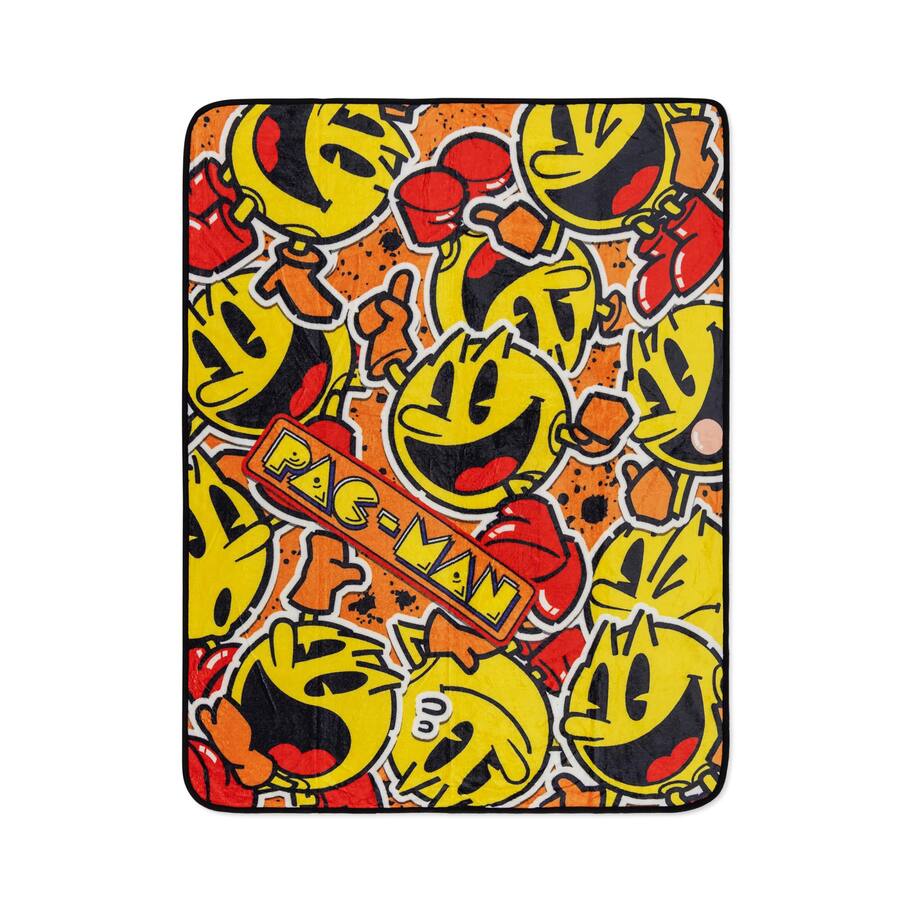 Toynk PAC MAN Classic Allover Throw Blanket | 45 x 60 Inches Yellow ...