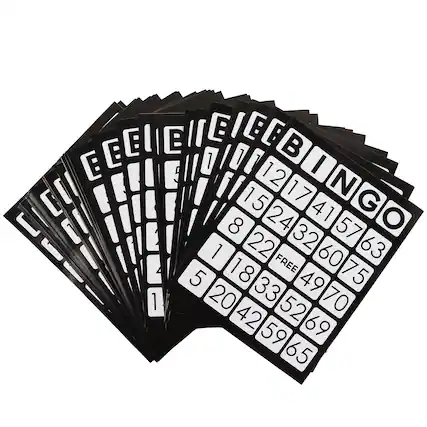 BINGO
1 1 1 1 1
8
15 12 24 17 41
57
22 32 63
1 60
18
FREE
75
5
33 49
20 52 70
42 69 59 65