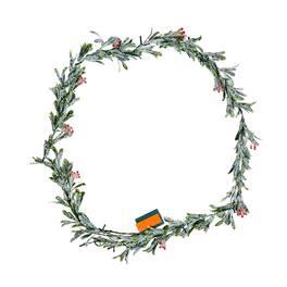 HTUTWOO - 6.6Ft Christmas Garland - LED Fairy Lights with Vines Berries Olive Leaves, Battery Operated for Party & Home - Green