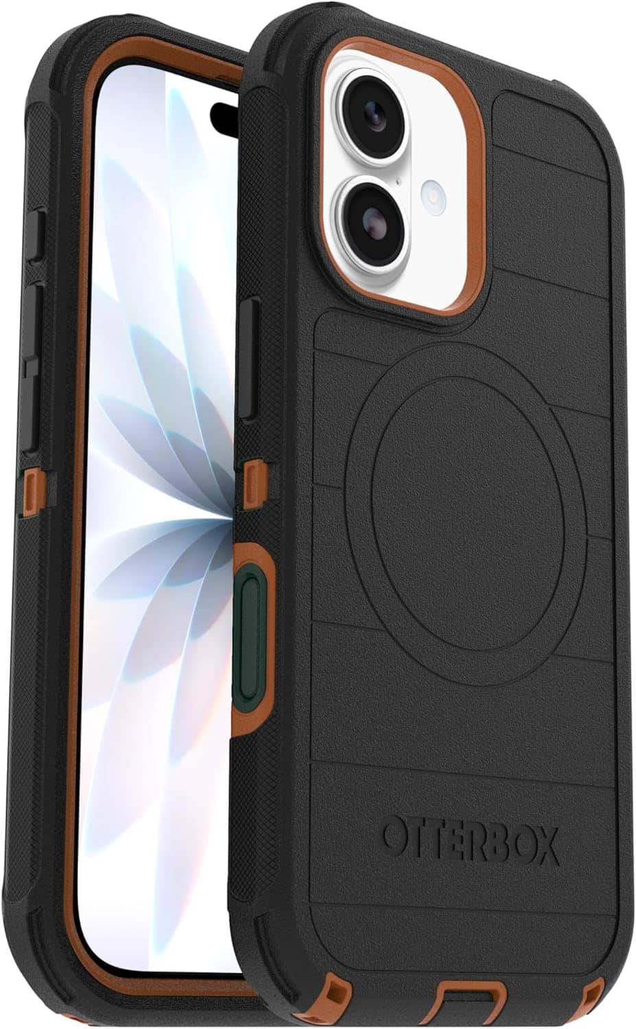 OtterBox - Defender Series Pro Hard Shell for Apple iPhone 17 - Black Chateau (Black & Orange)